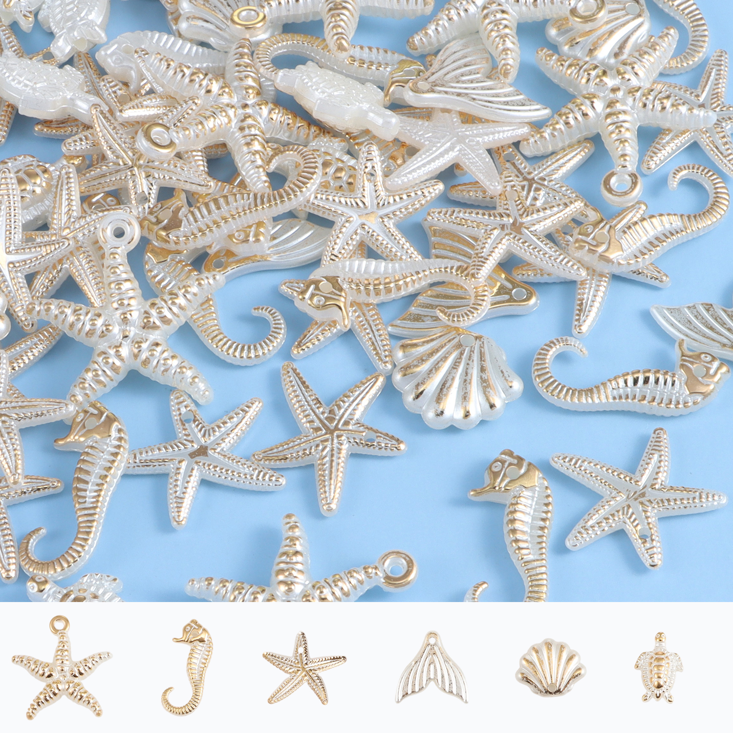 Pearl Earring Stud - 30 pezzi di ciondoli assortiti a