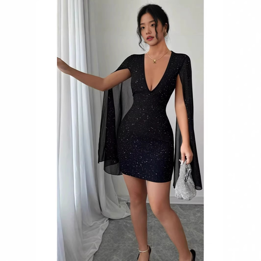Women Formal Wear For Party - Abito Midi Aderente con Scollo a