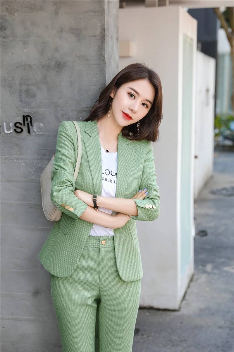Women'S Formal Wear Pantsuits - Novelty Green Uniform Designs Pantsuits for