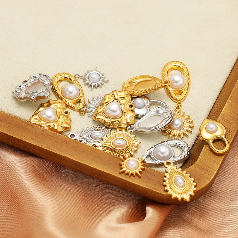 Pearl Earring Stud - 5 pezzi in acciaio inossidabile imitazione