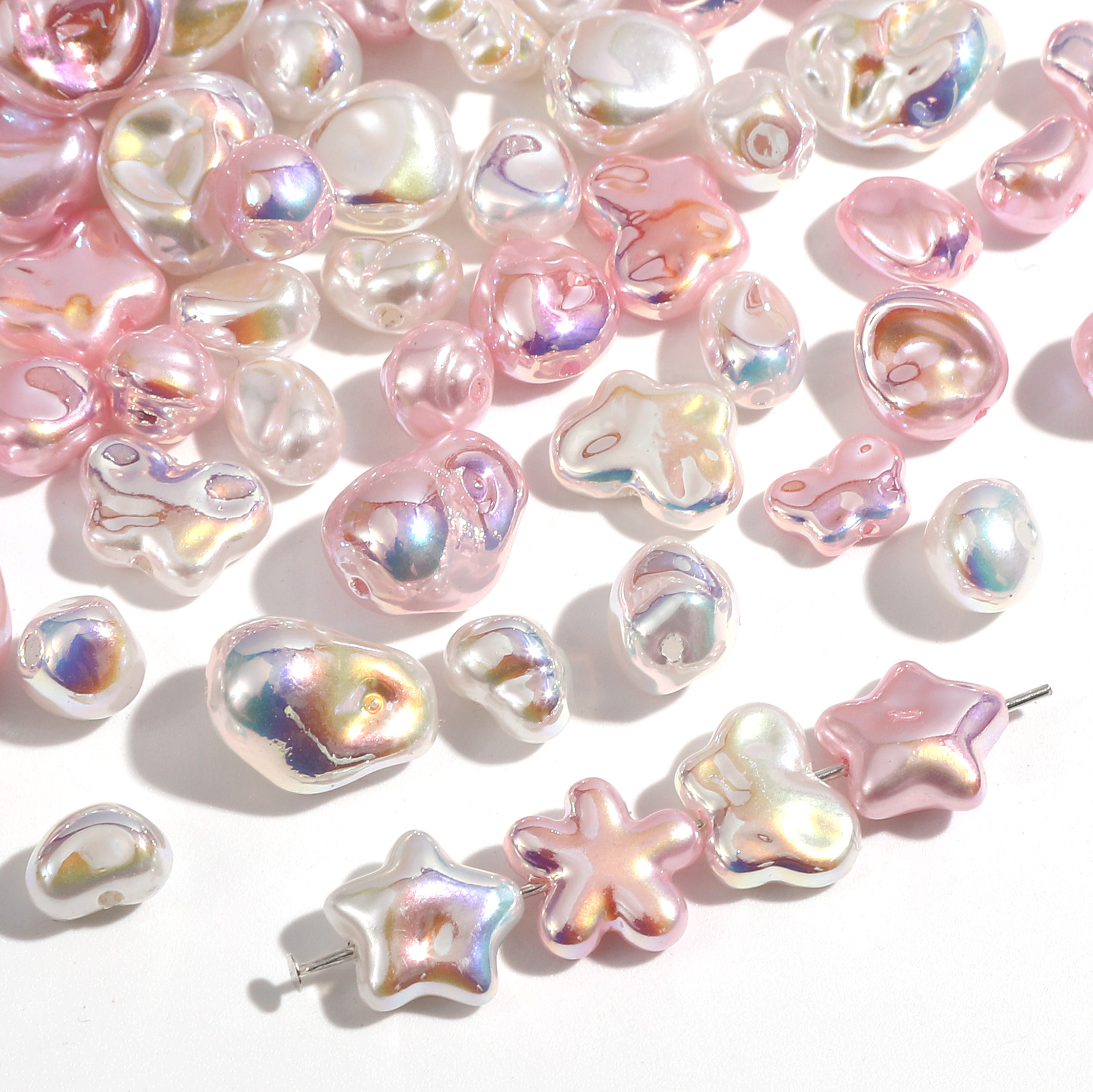 Pearl Earring Stud - 10 Pezzi Perle Irregolari in ABS