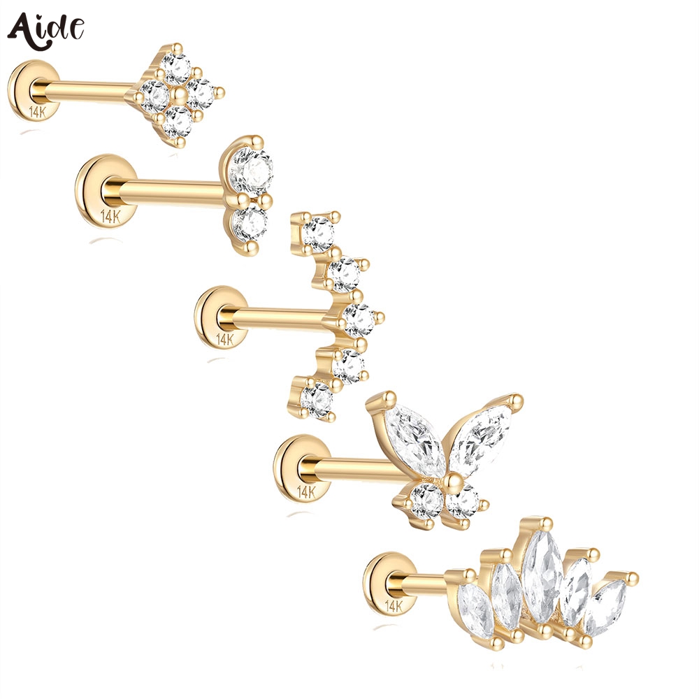 Pearl Earring Stud - Aide Orecchini di perle con zirconi
