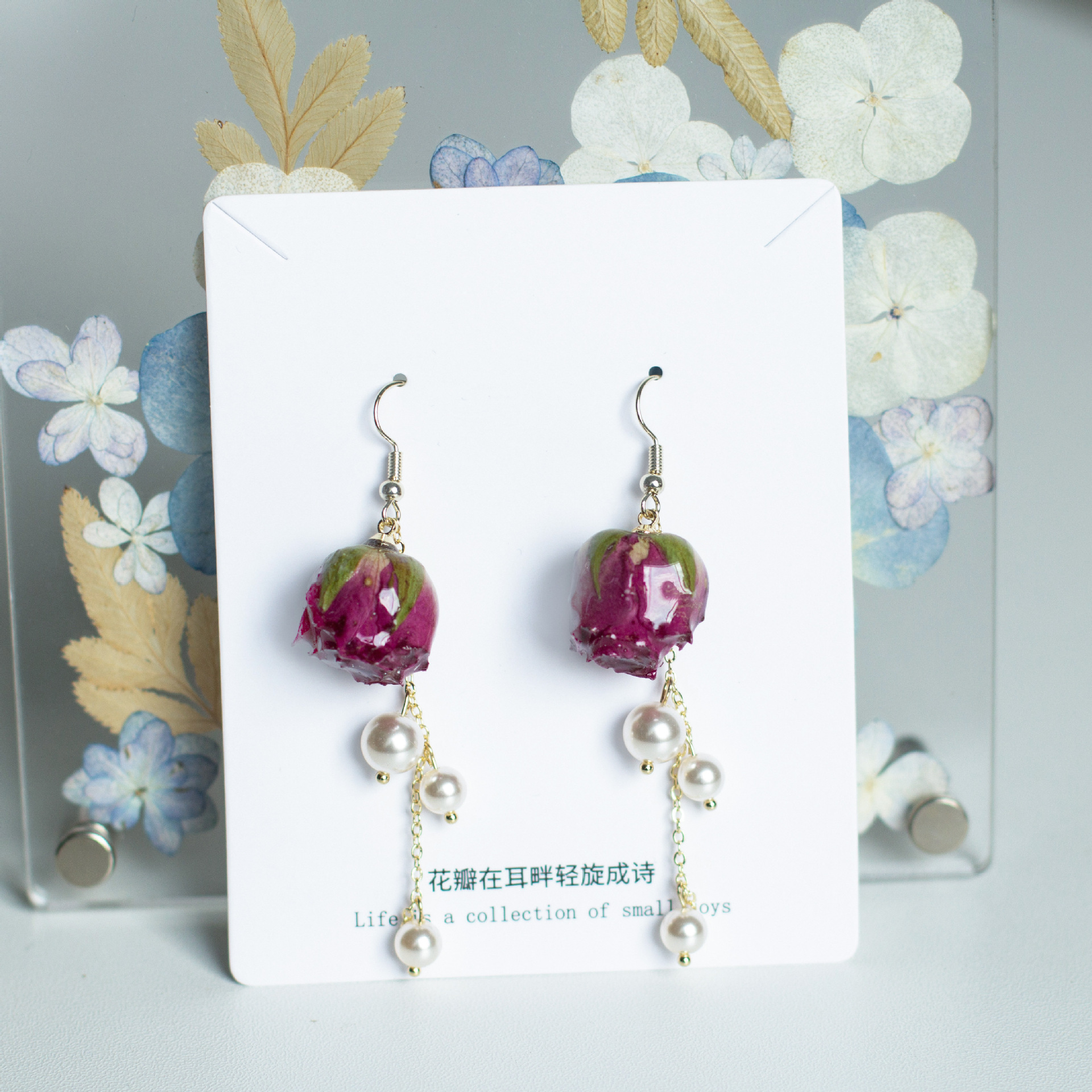 Eleganti Orecchini con Rosa Im - Pearl Earring Stud recensione e prezzo