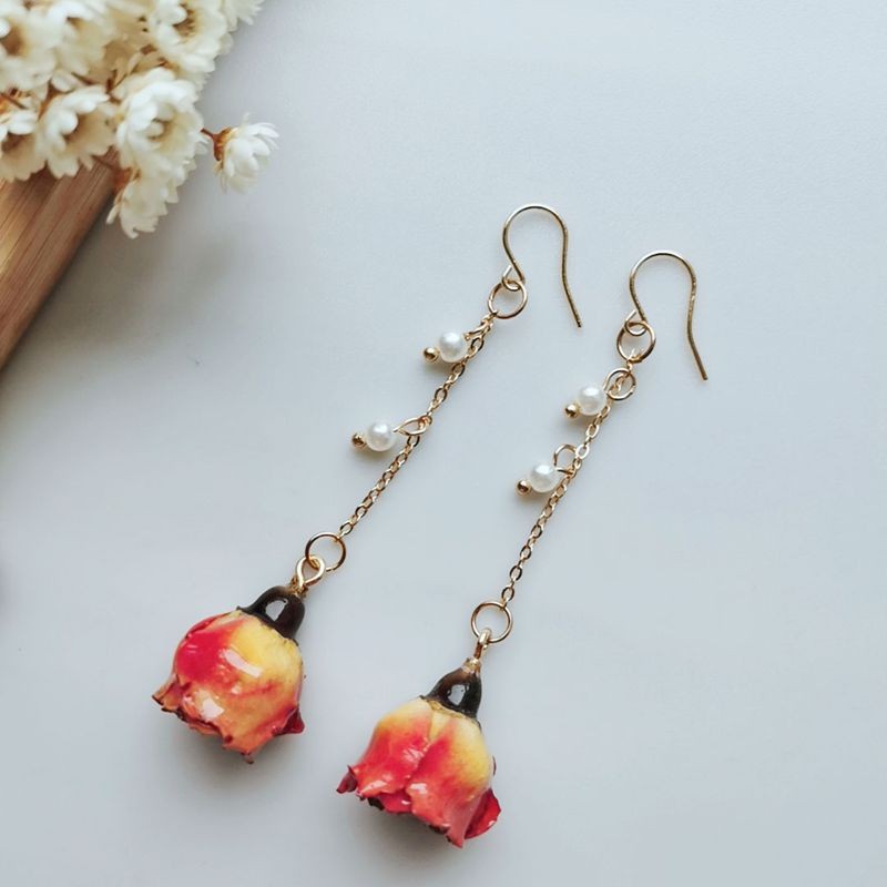 Eleganti Orecchini con Rosa Im - Pearl Earring Stud recensione e prezzo