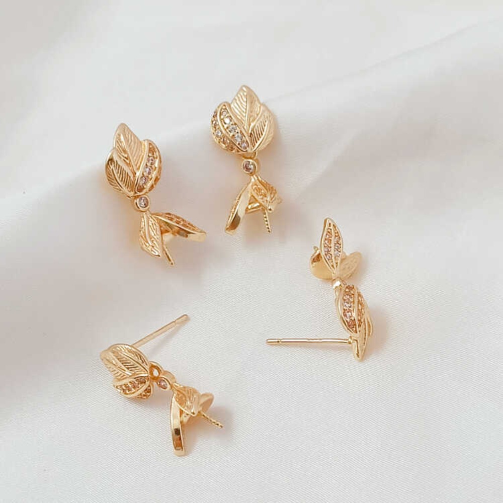 14K Micro-zirconio Barocco Spa - Pearl Earring Stud recensione e prezzo