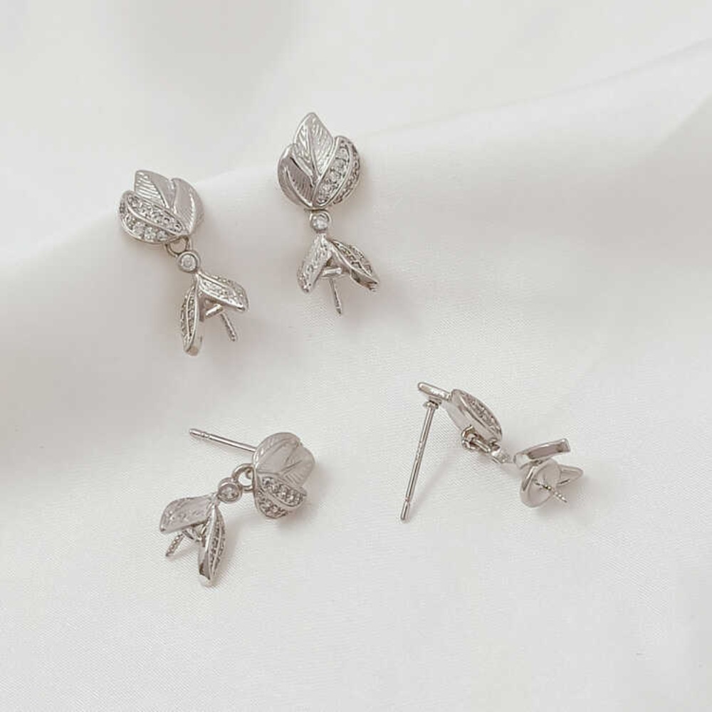 14K Micro-zirconio Barocco Spa - Pearl Earring Stud recensione e prezzo