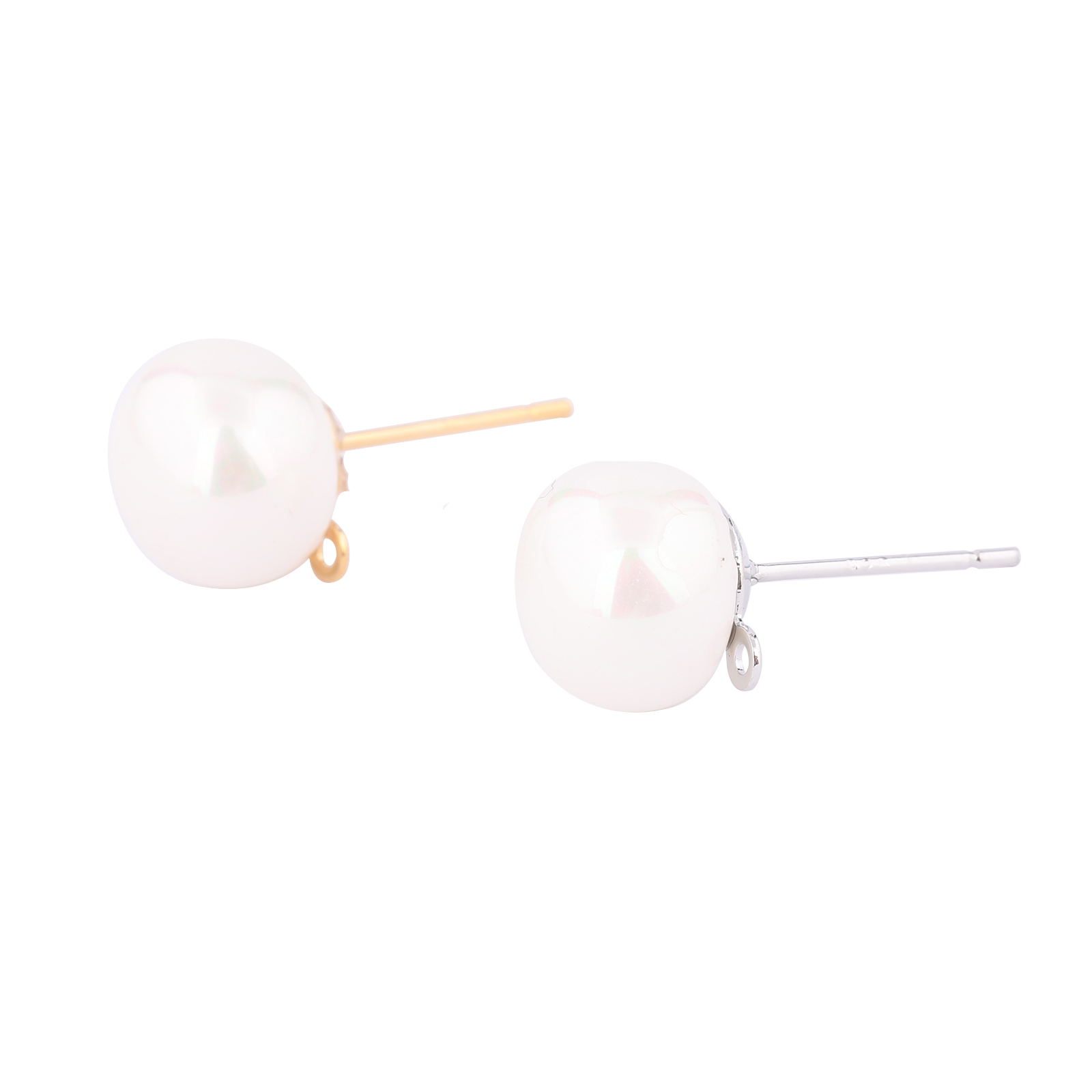 10 pz Rame Bianco K Placcato O - Pearl Earring Stud recensione e prezzo