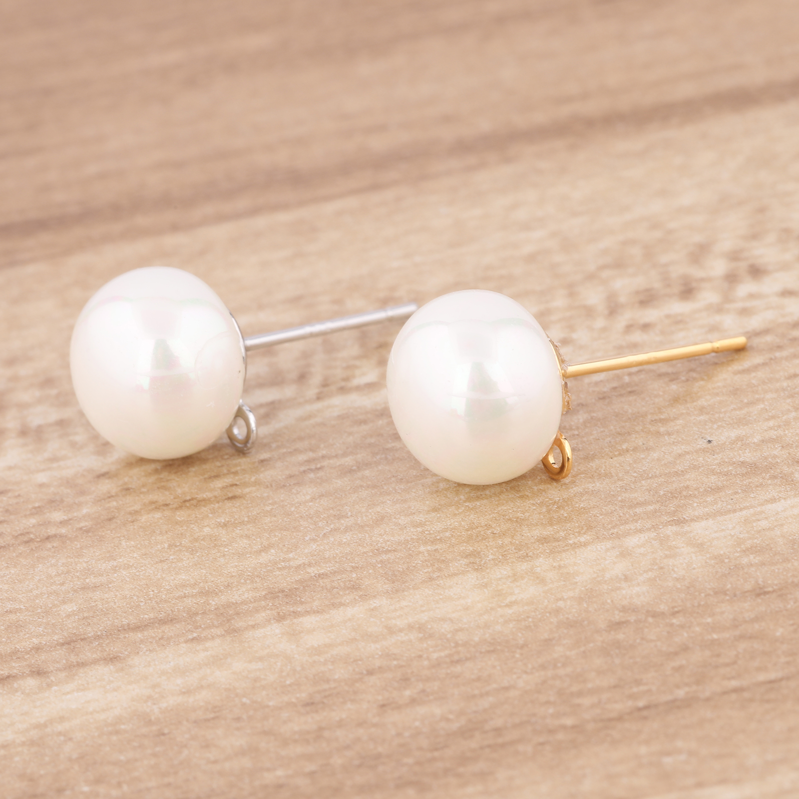 10 pz Rame Bianco K Placcato O - Pearl Earring Stud recensione e prezzo