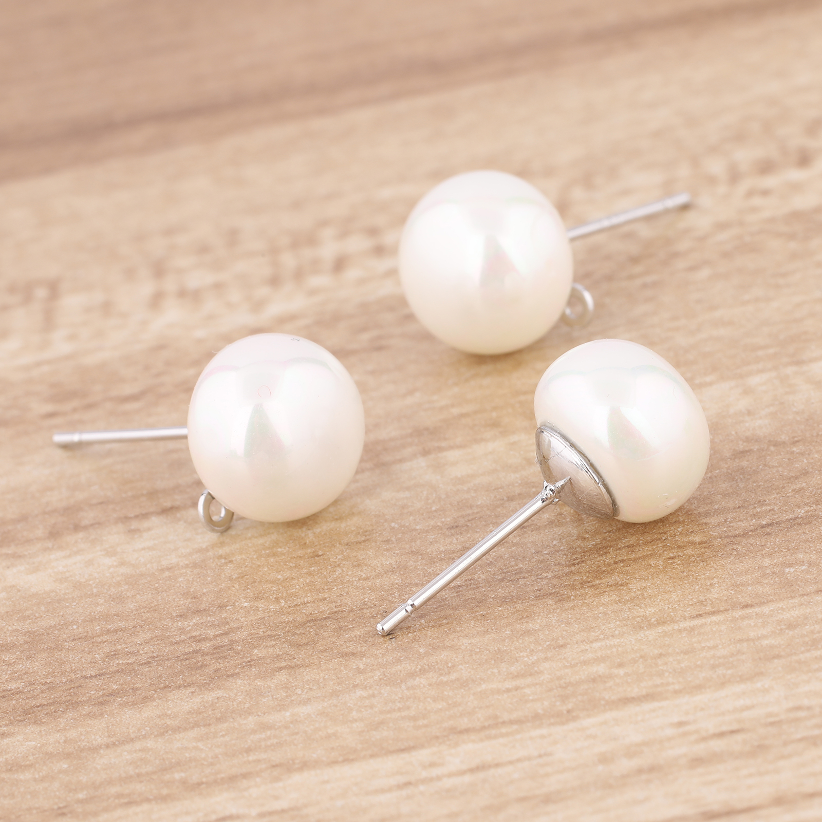 10 pz Rame Bianco K Placcato O - Pearl Earring Stud recensione e prezzo